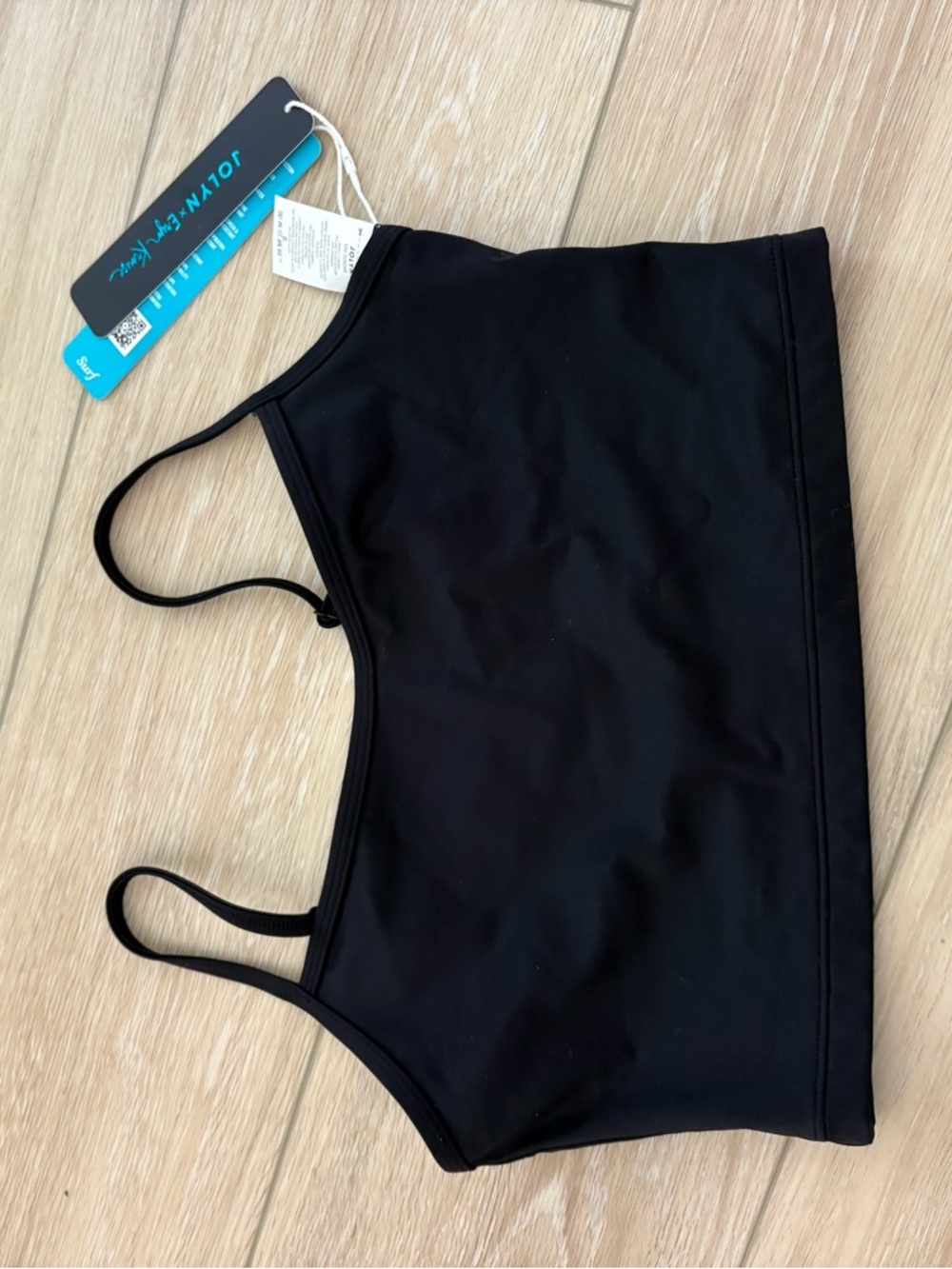 Jolyn wren Black Cropped Tank Bikini Top